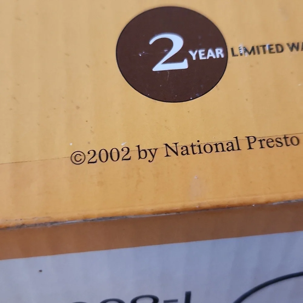 Presto 2002 Y2K Electric Griddle 19-inch CookingSurface Household Family Holiday